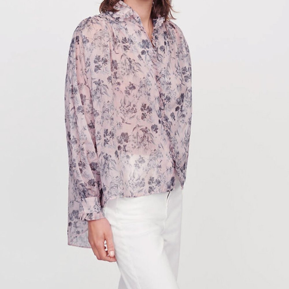 NWT Maje Womens Chemise Lila Blouse Size 0 - Picture 3 of 5